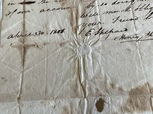 1808 LETTERA DATATA A ELISHA WADSWORTH DISCUSSIONE LIQUIDAZIONE CONTO H. PASTORE - Foto 1 di 5