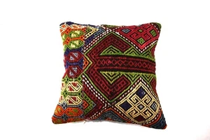 16x16 Ethnic Vintage Turkish Rug Pillow Cover Home Decorative Boho Cushion 4176 - Picture 1 of 4