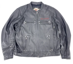 Harley Davidson Mens Dungeon Chain Winged Skull Leather Jacket 97179-10vm Sz XL - Picture 1 of 21