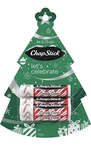 Chapstick Holiday Tree Lip Balm - 4ct Candy Cane flavor .15oz each - Picture 1 of 1