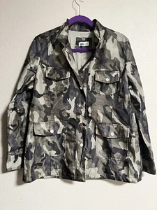 Jane Post Saks Fifth Avenue Camo Wind Breaker Jacket Size L - Picture 1 of 4