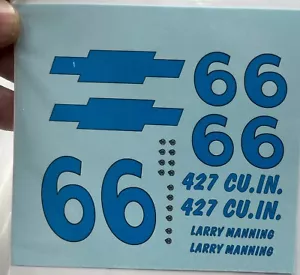 PPP #66 Larry Manning 1965 Chevy Impala 1/25 Decalcomania Nascar - Foto 1 di 2