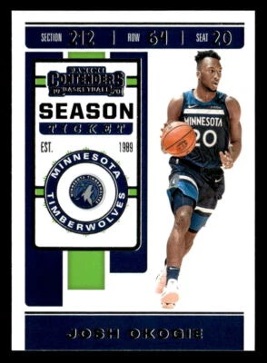 Josh Okogie 2019 Contenders Season Ticket Card #52 Minnesota - Image 1 of 2