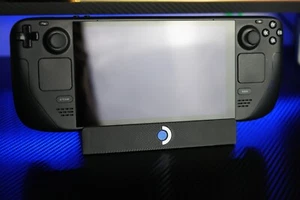 Steam Deck Desk Stand 3D Printed with Blue logo - Picture 1 of 11