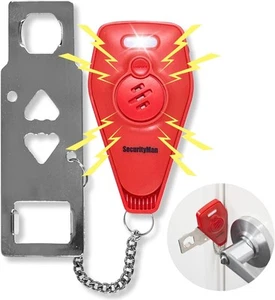 Securityman Portable Door Lock with Alarm | Hotel Locks for 1 Pack, Red - Picture 1 of 7