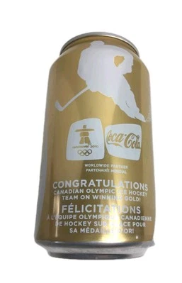 Raro Coca-Cola Coca-Cola Vancouver Hockey 2010 lata Canadá felicitaciones por ganar oro Foto 1 de 4