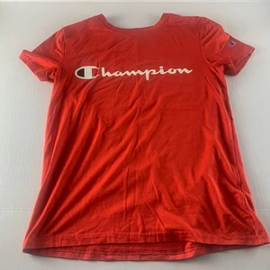Boys Champion T-Shirt Size 7/8 Red Short Sleeve Top School Summer Athletic - Picture 1 of 6