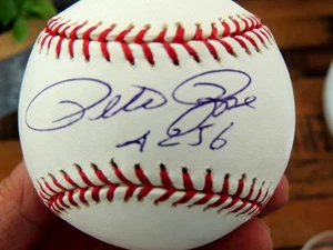 PETE ROSE RAWLINGS SIGNIERTER BASEBALL "4256" PSA REDS PHILLIES HIT KING LEGEND - Bild 1 von 3