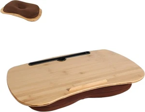 SUMISKY Lap Desk-Portable Laptop Table with Cushion Bamboo Platform Phone Holder - Afbeelding 1 van 6