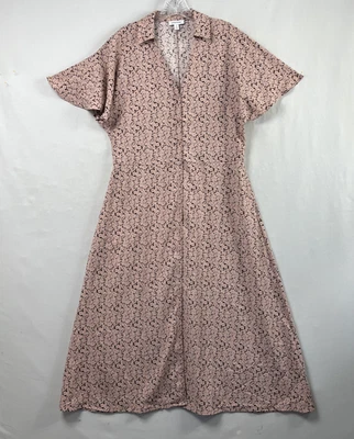 Maxi Vestido Nordstrom Mediano Polvoriento Rosa Floral Flutter Manga Corta Boho Geek Foto 1 de 4