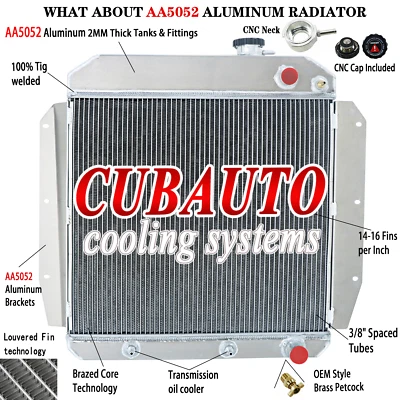 UPGRADED 3 ROWS RADIATOR FOR 1955-1959 57 CHEVROLET TRUCK PICKUP LS ENGINE SWAP - Image 1 of 4