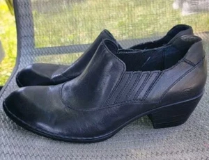 Born schwarze Leder Stiefelette Bootie Größe Damengröße US 9 / EU 40,5 B62603 - Bild 1 von 10