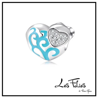 Charm Cuore azzurro in argento 925 - Les Folies - Immagine 1 di 4