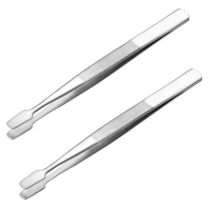 2Pcs Stamp Collecting Tweezers Silver for Handling Stamps and Delicate Items - Picture 1 of 11