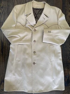 Sheplers Trench Coat Mens 46 Reg Tan Western Jacket Duster Rugged Ranchwear - Picture 1 of 23