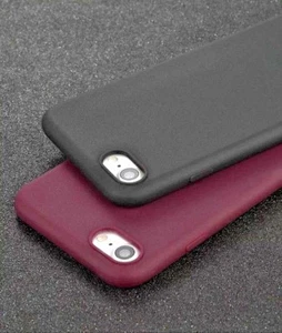 iPhone 6/6S, 7/8 Silicone Matte Case Wine/Green/Red/Black Colors 100% Quality - Picture 1 of 8