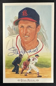 Stan Musial Autographed Perez Steele Celebration Postcard HOF Cardinals BAS - Picture 1 of 3