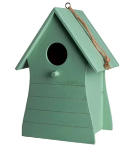 Holz Vogel Nistkasten zum Hängen - 2 Farben - Garten Deko Futter Häuschen 20 cm - Bild 1 von 3