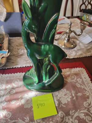 Vintage Royal Haeger Antelope Deer Gazelle Green Blue Drip Glazed 15” Vase MINT • 34.99$