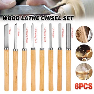 8X Heavy Duty HSS Wood Lathe Chisel Set Turning Wood Tools Carving GougeDurable - Picture 1 of 12