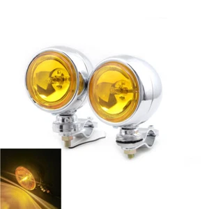 Motorcycle Metal Round Passing Spot Fog Light With Guard Bar Mount Bracket Clamp - Picture 1 of 8