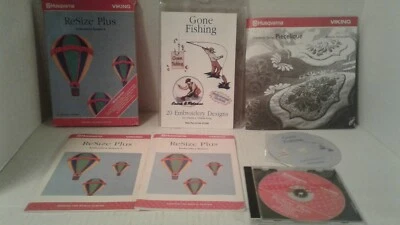 Husqvarna Viking Embroidery windows 95/98/NT RESIZE PLUS + piecelique +fishing - Image 1 of 4