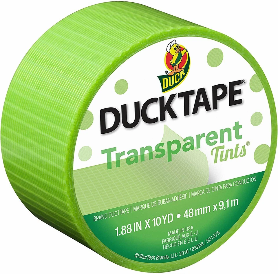 Duck Brand клейкая лента 1 рулон прозрачные оттенки лайм зеленый 1,88 «x 10 ярдов - Изображение 1 из 1