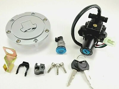 Juego de llaves de tapa de gas combustible bloqueo interruptor de encendido para 04-07 Honda CBR1000RR CBR600RR Foto 1 de 4