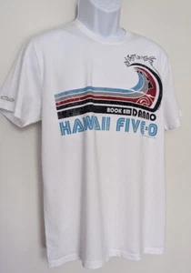 CRAZY SHIRTS HAWAII White Short Sleeve Size M Pima Cotton “Five-0 Book Em Danno” - Picture 1 of 9