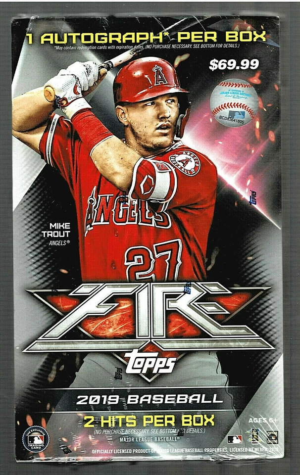 2019 TOPPS FIRE BASEBALL SEALED HOBBY BOX 2 HITS ACUNA TROUT SOTO AUTO POSSIBLE - Image 1 of 1