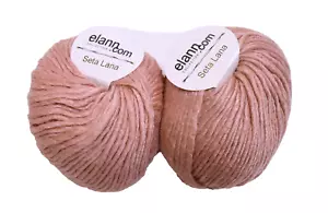 🧶Elann.com Seta Lana Lot of 2 ~50g/76 Yards 50/50 Silk/Wool~ Bulky Italy - Picture 1 of 6