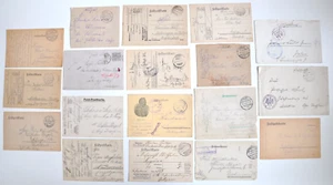 Deutsches Reich WK 1 Lot, 18 Feldpostbelege mit diversen Stempeln, 1914 - 1918 - Bild 1 von 6