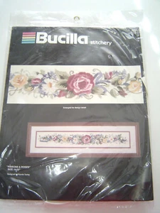 Bucilla Stitchery Ribbons & Roses 40311 Cross Stitch 4x22" Kit Vintage NIP - Picture 1 of 6