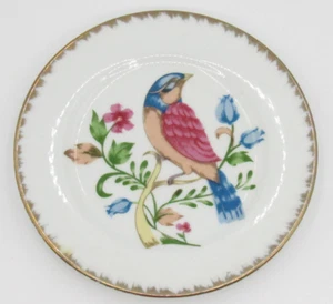 Bird Plate Saucer hand panted Gold rimmed 5" China GTI CTI 1995 Vintage - Picture 1 of 2