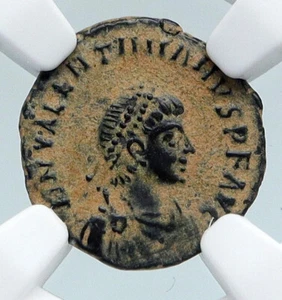 VALENTINIAN II Ancient 388AD Antioch Roman Coin VICTORY ANGEL CROSS NGC i89530 - Picture 1 of 5