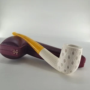 Enrejado billar espuma de mar tubo tallado a mano bloque espuma de mar con estuche CPW 730 - Imagen 1 de 13