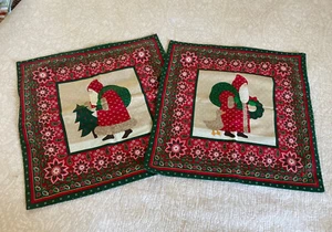 Juego de 2 Almohadas Papá Noel 16X16 Cuadradas Hechas a Mano Papá Noel Fiestas - ¡BONITAS! - Imagen 1 de 9