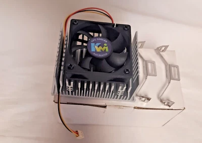 VINTAGE KINGWIN P4 SKT 423 HEATSINK AND COOLING FAN W/ CLIPS & THERMAL PAD INCL - Image 1 of 2