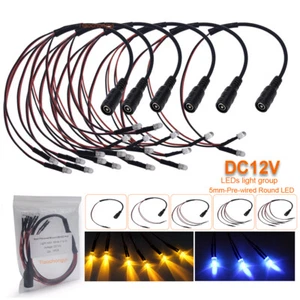 12V connector with 5mm Pre-wired Round LED Light string light-emitting diode DIY - Picture 1 of 14