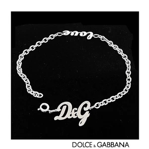 Collana Dolce & Gabbana Love logo D & G argento Lunghezza: 18,9 pollici. - Foto 1 di 24