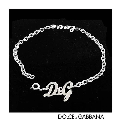 Collana Dolce & Gabbana Love logo D & G argento Lunghezza: 18,9 pollici. - Immagine 1 di 4