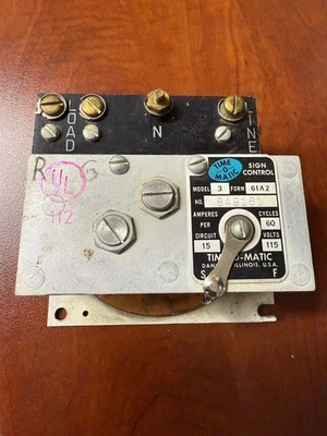 Time O Matic Controllo Insegna Modello 3 Timer Vintage  - Immagine 1 di 2