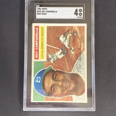 Roy Campanella 1956 Topps #101 gris trasero SGC 4 en muy buen estado-excelente Foto 1 de 3