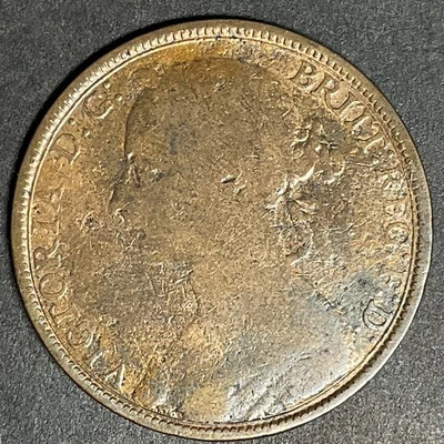 1891 GREAT BRITAIN Large 1 One Penny Bronze Queen Victoria Foreign World Coin UK - Image 1 of 2