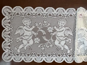Vintage Romantic Cottage Victorian Aesthetic Cherub Angel Lace Doilies Set Of 4 - Picture 1 of 9