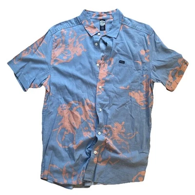Camisa RVCA Sage Vaughn Para Hombres Mediana Abotonada Colorida Abstracta Estampado Floral Top Foto 1 de 4