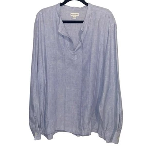 Banana Republic Shirt Mens XXL 100% Linen Long Sleeve Beach Preppy Resort Blue - Picture 1 of 13