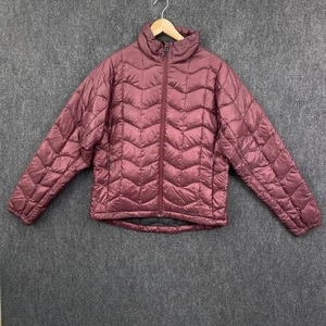 Marmot Womens Medium Full Zip Goose Down Fill Quilted Puffer Jacket Burgundy - Picture 1 of 18