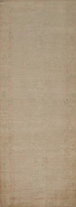 Transitional Muted Beige Wool Runner Rug 3x10 Ft Oriental Floral Carpet - Picture 1 of 13