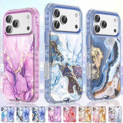 For iPhone 17 Pro Max 16 15 14 13 11 Luxury Marble Shockproof Hard Case Cover - Image 1 of 4